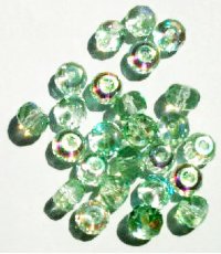 25 5x7mm Faceted Light Green AB Donut Beads
